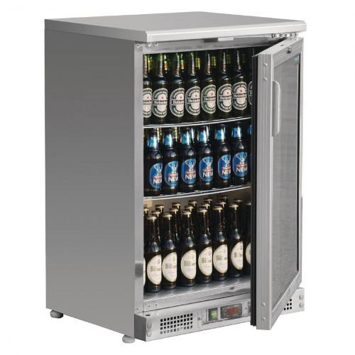 ARRIÈRE BAR RÉFRIGÉRÉ 1 PORTE VITRÉE INOX POLAR - 140 L