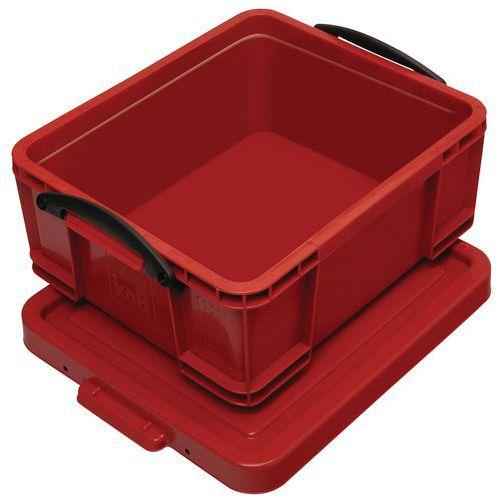 BAC DE RANGEMENT PLASTIQUE + COUVERCLE 18L R OUGE - REALLY USEFUL PRODUCTS