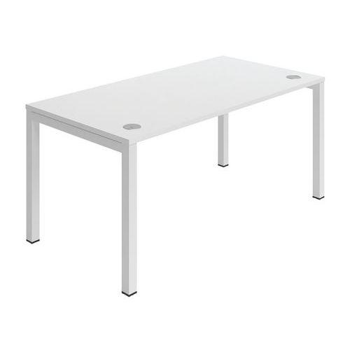 BUREAU DROIT PIED ARCHE 160X80 CM BLANC ET BLANC - BURONOMIC