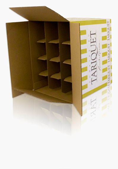 Caisse en carton - impression offset avec casier porte-bouteille intégré - dimensions sur mesure ou standard FEFCO_0