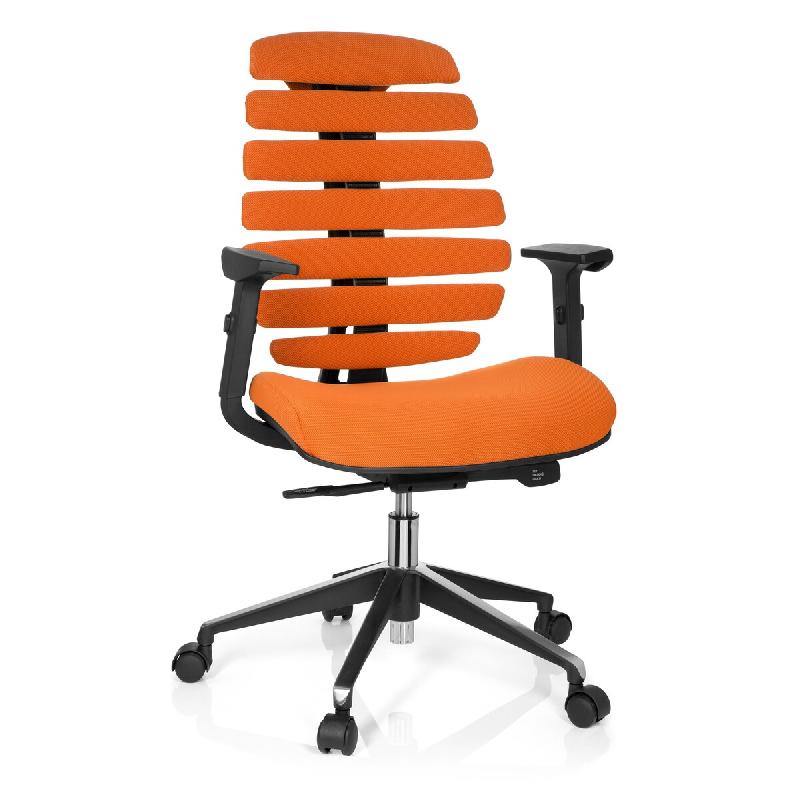 Chaise de bureau / Chaise pivotante ERGO LINE II tissu orange hjh OFFICE - orange polyester 714520_0