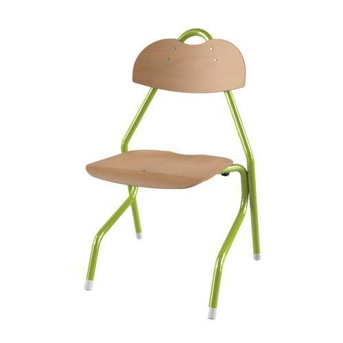 CHAISE TEMPO AST - T5 COQUE BOIS NATUREL - ALU VERT 1864 - MOBIDECOR