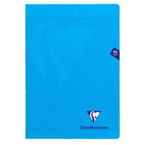 Clairefontaine Lot de 10 Cahier Mimesys A4, 96p./48 feuilles 90 g/m² piquées, coloris bleu, Séyès - 3329683231615_0
