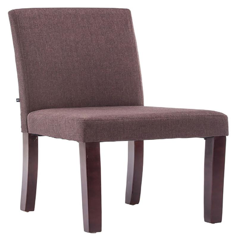 CLP Chaise de salle à manger Ina en tissu avec Pieds en Bois Marron - 101176723_0