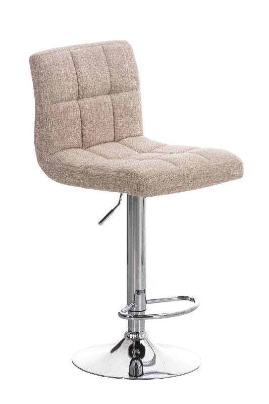 Décoshop26 - Tabouret de bar x1 avec repose-pieds hauteur réglable design moderne en tissu crème 10_0000051 - beige 3000884669604_0