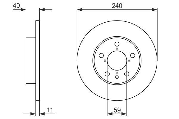 Disque de frein Bosch 0986478444 - boîte de 2 disques - arrière - type plein - 5 trous_0