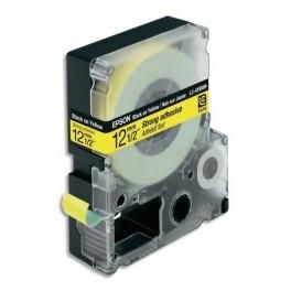 EPSON CASSETTE POUR LW-300/400/900P - LC4YBW9 ADHÉSIF FORT NOIR SUR JAUNE 12/9 C53S625409