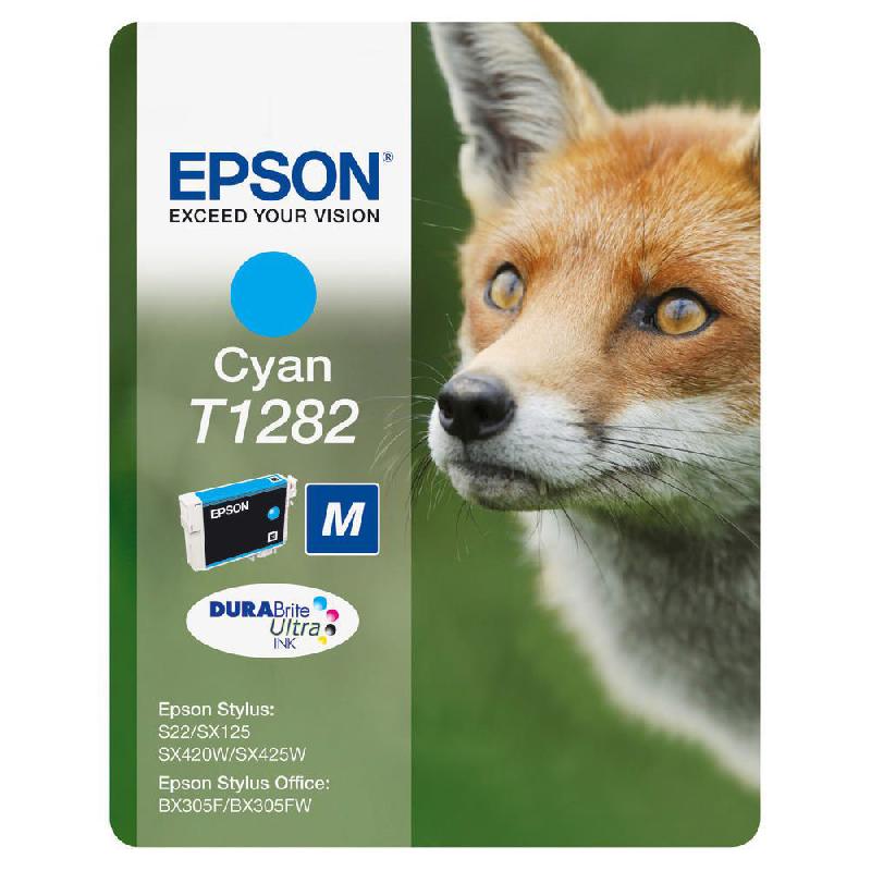 EPSON T1282 - CARTOUCHE D'IMPRESSION - 1 X CYAN - BOÎTIER RIGIDE - POUR STYLUS S22, SX230, SX235, SX420, SX430, SX435, SX438, SX440, SX445; STYLUS OFFICE BX305