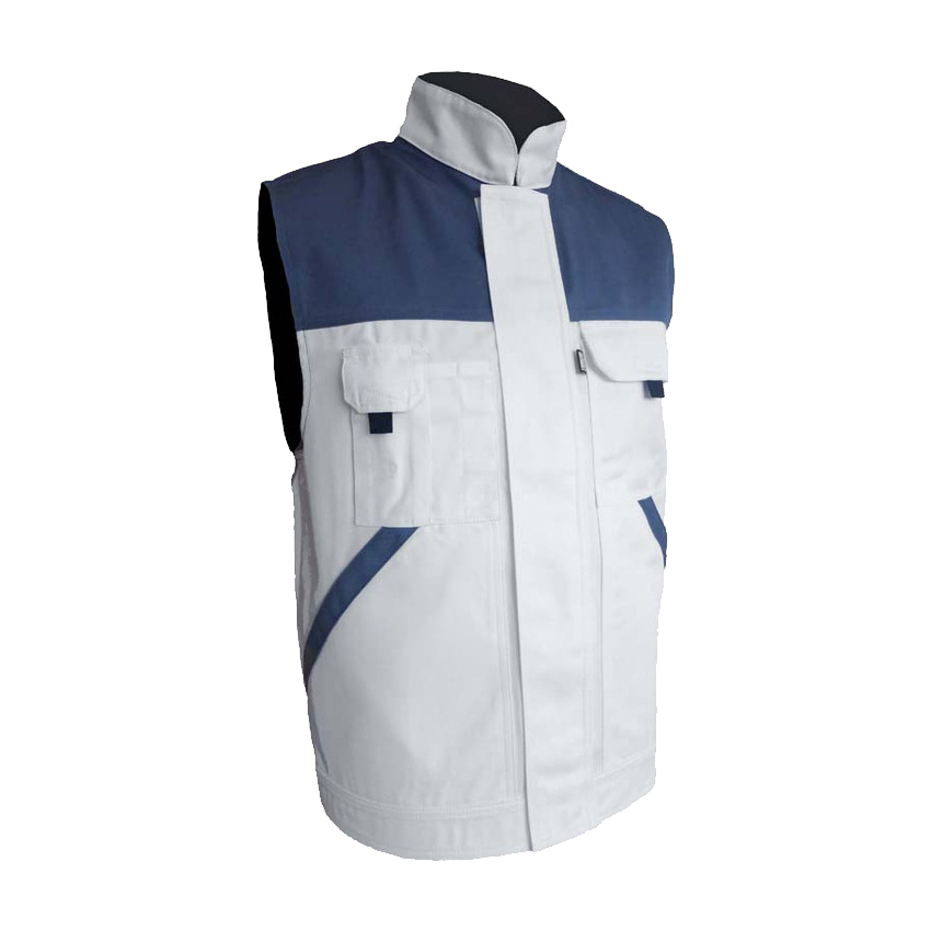 Gilet sans manche pour peintre - 60% coton, 40% polyester - 310g/m² (Blanc/Gris) - PCG10-T1 - P.B.V_0
