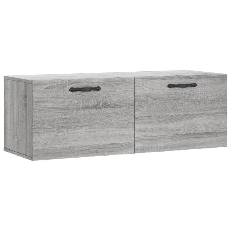 Helloshop26 - Armoire murale sonoma gris rangement pratique 100 x 36,5 x 35 cm en bois d'ingénierie gris 02_0048887 - gris Bois massif 3000235534322_0