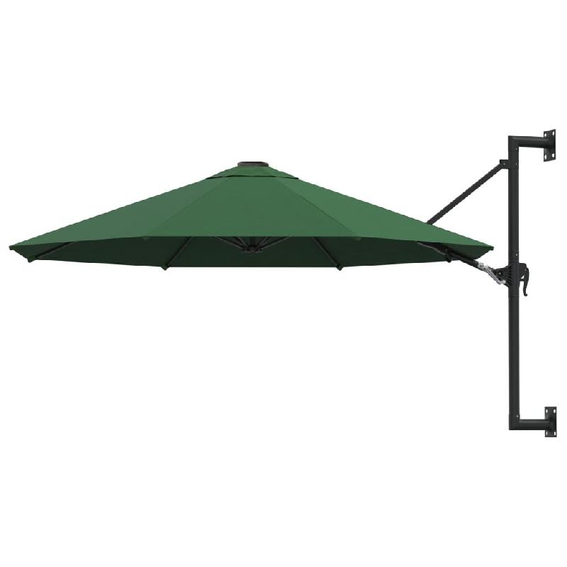 Helloshop26 - Parasol d'extérieur mural avec mât métallique 300 cm vert 02_0008689 - vert métal 3000463247766_0