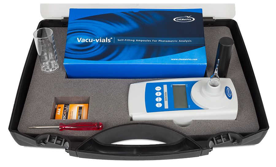 Kit SAM d’analyse instrumentale du Peroxyde d'hydrogène, 0-6,00 ppm. Type: Vacu-vials 30 unités, marque Chemetrics - Ref.: NBB029_0