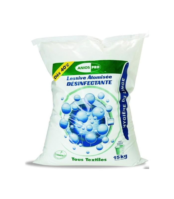 Lessive atomisée désinfectante AniosPro - sac de 15 kg, efficace dès 40°C pour tous textiles_0