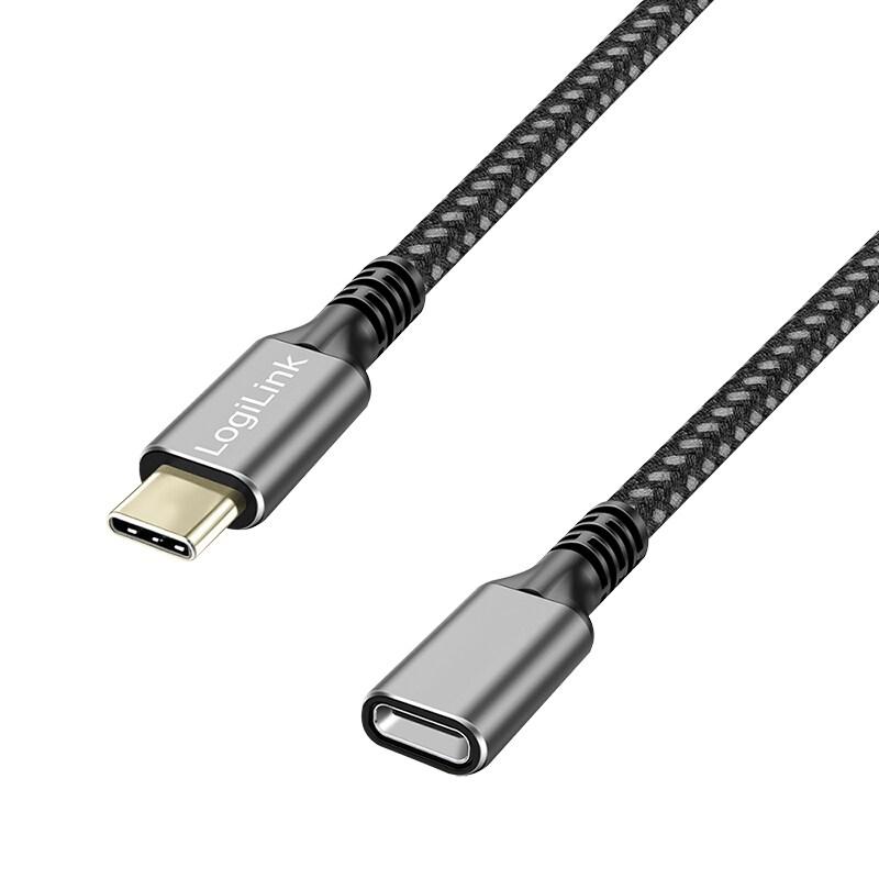 LogiLink Rallonge USB 3.2 Gen2, boîtier alu, 1 m, noir/gris - 4052792074369_0