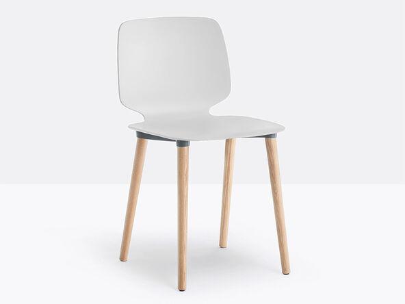 Lot de 6 chaises polyvalentes Babila 2750 pieds bois Pedrali_0