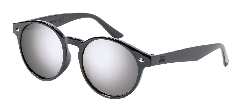 Lunettes de soleil en RPET - verres métalliques - protection UV 400 - couleur noire_0