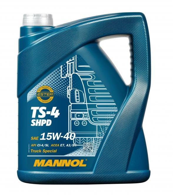 MANNOL - Huile moteur TS-4 SHPD 15W40 - 5L - MN7104-5 - Spécifications API CI-4/ACEA E7_0