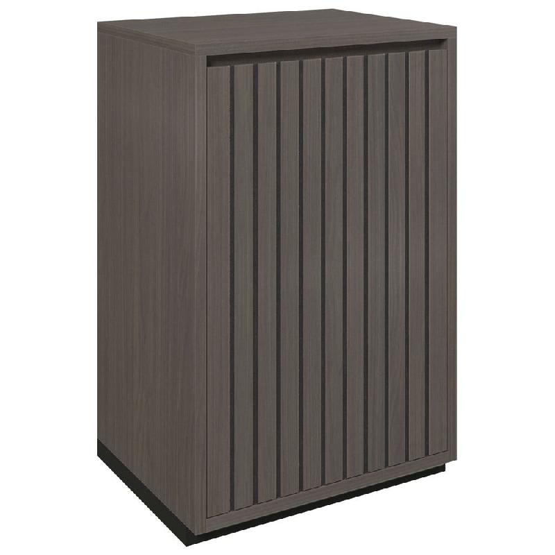 Meuble Vertigo T03 1 porte MDF noir et noyer foncé - 60x47x93cm_0