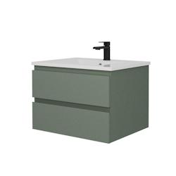 MOB-IN Ensemble meuble simple vasque SORRENTO 60 cm + robinet - vert 3701606505087_0