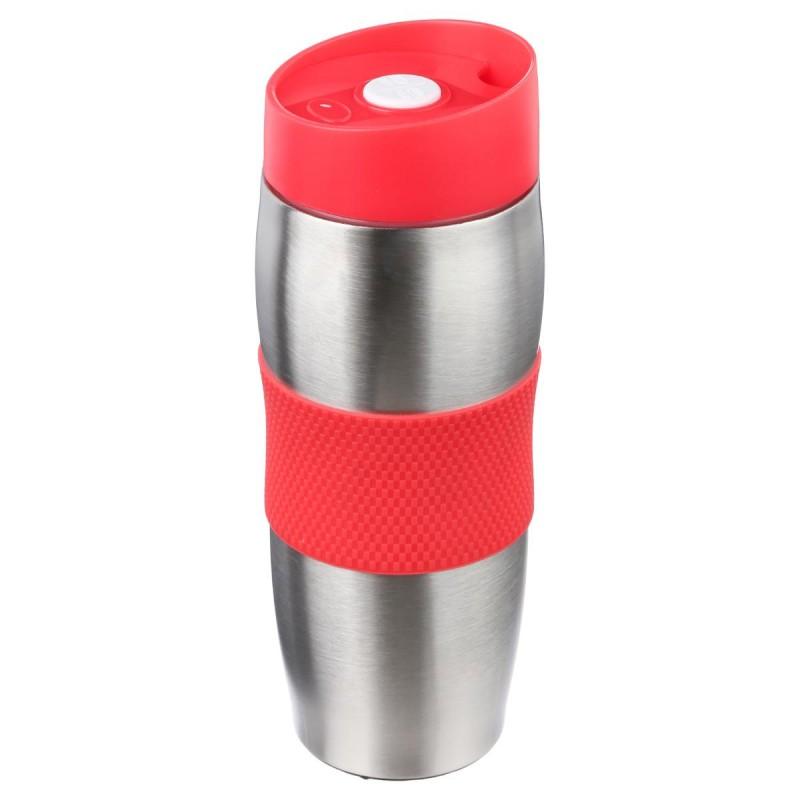 Mug isolant rouge - Paris Prix - 380ml, double paroi isolante, base anti-dérapante_0