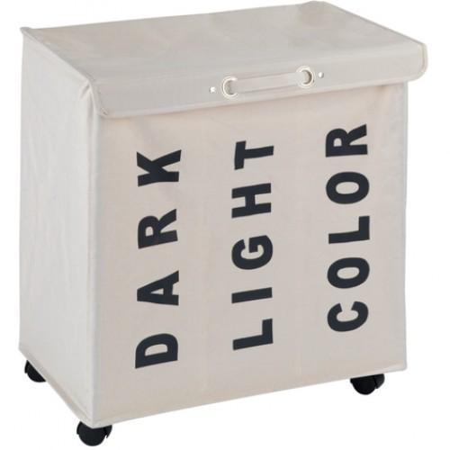 PANIER À LINGE - TRIVO - 3 COMPARTIMENTS - AVEC COUVERCLE - 116 L - BEIGE WENKO