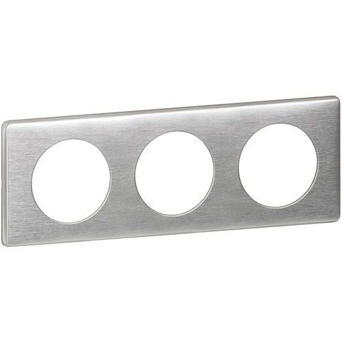 PLAQUE CÉLIANE 3 POSTES FINITION ALUMINIUM ANODISÉ - LEGRAND