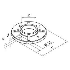 PLATINE SOL Ø100MM 2 TROUS