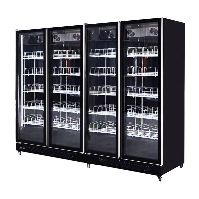 Romux® Professional Vitrine Réfrigérée MD 4 Portes Noir 2200 Litres avec éclairage LED Ventilées | Réfrigération Verticale Positive - 8435811805094_0