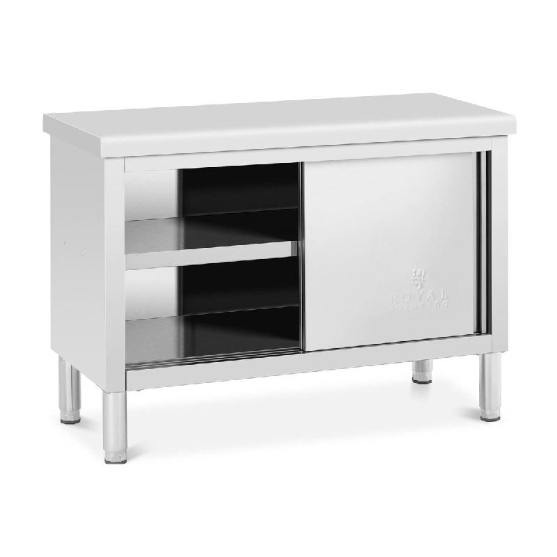 Royal Catering - Royal Catering RCAT-120/50-WTP Meuble bas en inox Armoire en inox Armoire de travail en inox 120 x 50 cm Capacité de 390 kg - 406285_0