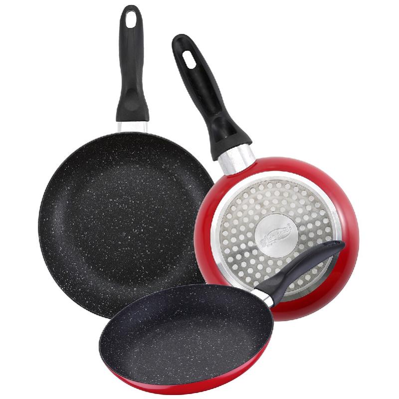 San Ignacio - Ensemble de 3 poêles avec revêtement effet marbre Ø16/20/24 cm - aluminium Q0351_0