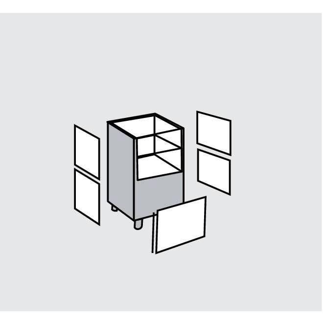 Structure simple L60xP53xH93cm comptoir avec vitrine - Banko - anthracite - aggloméré_0