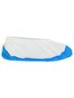 Surchaussures avec semelle renforcée - Sachet de 50 pièces - Non-tissé polypropylène bicolore blanc/bleu_0