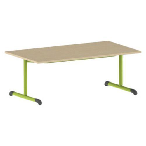 TABLE BANDANA 140 X 80 FIXE T2 STRAT HÊTRE MIEL- VERT 1864 - MOBIDECOR