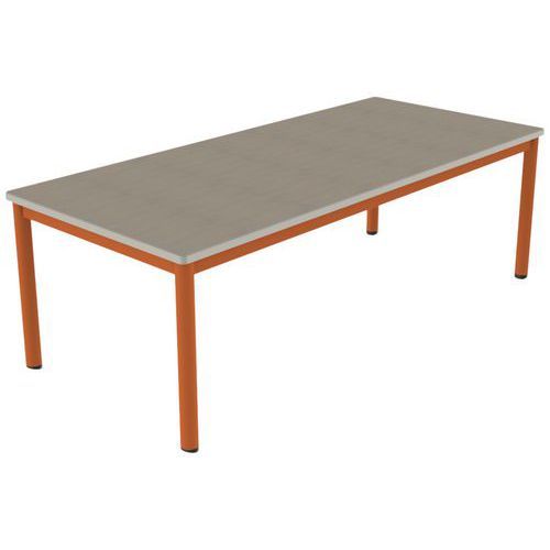 TABLE CARÉLIE MOB 180X80 T3 STR POLY. ÉRABLE G. BEIGE/PAPAYE - MOBIDECOR