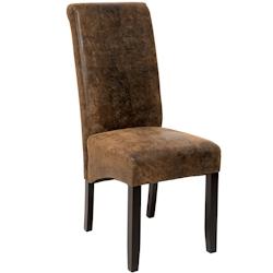 Tectake Chaise aspect cuir - marron foncé, par pièce -401484 - marron matière synthétique 401484_0