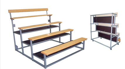 Tribune sur roulettes  idéale pour l'utilisation en salles sportives_0