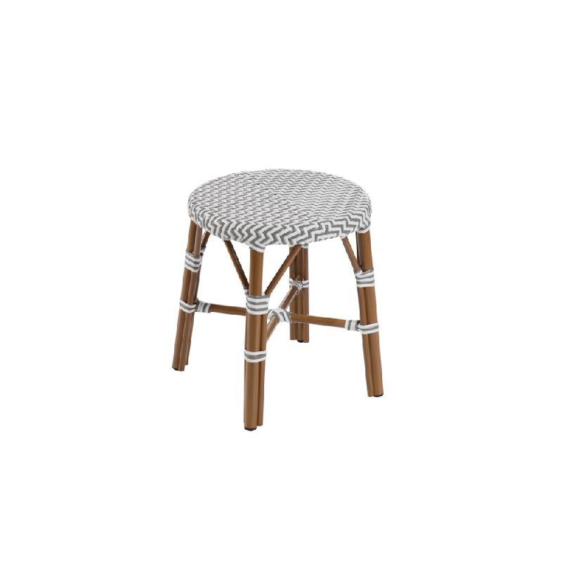 Venitia Graphic 2 - Tabouret bas aluminium avec tressage nylon bicolore - Stamp_0