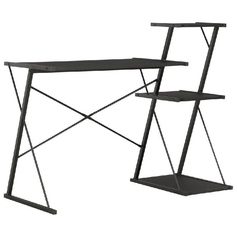 VidaXL Bureau avec étagère Noir 116x50x93 cm Modèle Atlas Contemporain - noir 20288_0
