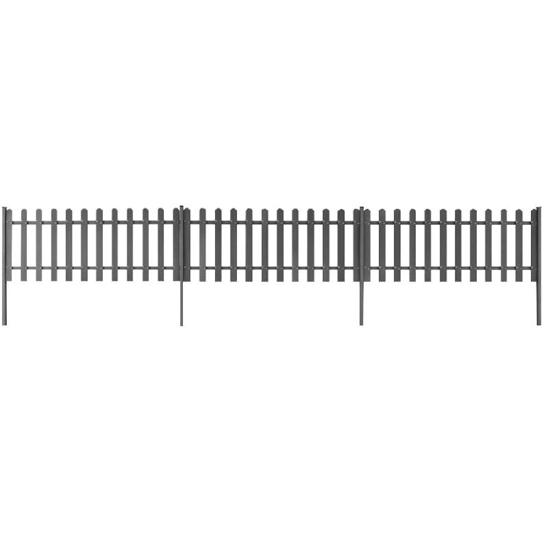 Vidaxl clôture à piquets avec poteaux 3 pcs wpc 600x60 cm 42826_0