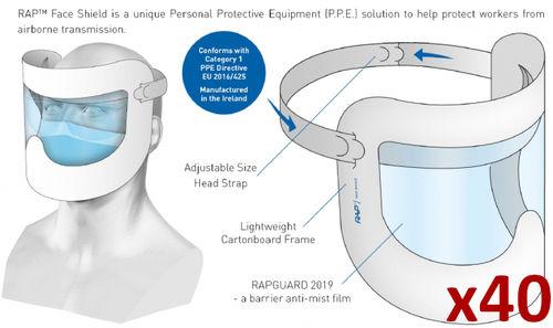 VISIRE-ECRAN FACIAL DE PROTECTION DES PROJECTIONS LIQUIDES (POSTILLONS, ETC...) - US