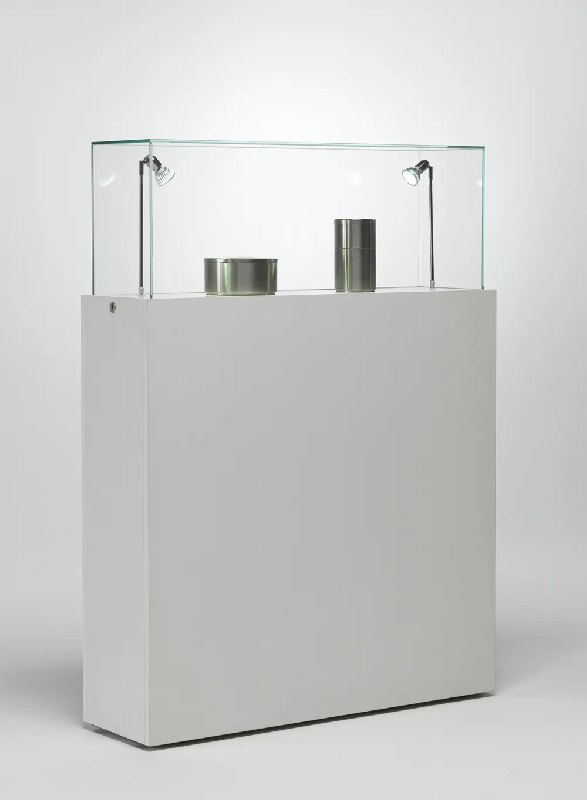 Vitrine muséographique colonne TA/100VA - blanc - Spot LED intégré - Dimensions 100x30x126 cm_0
