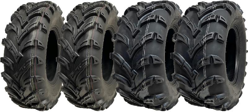 Quad Tyres 25x10-12  25x8-12 6ply P377 ATV tyre E marked road legal - Set of 4_0