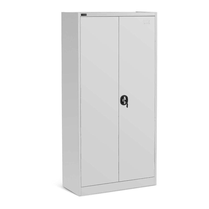 Armoire bureau métallique - capacité de charge maximale 160 kg - 180 cm - 4 étagères réglables - serrure mécanique - gris 14_0006035_0
