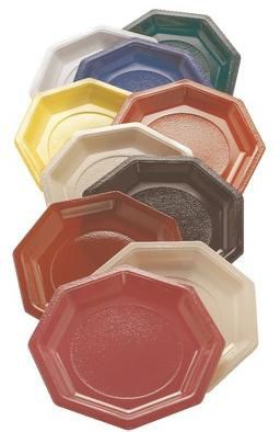 ASSIETTE PLASTIQUE OCTOGONALE CHOCOLAT 24 CM X50