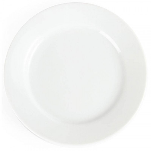 ASSIETTES À LARGE BORD EN PORCELAINE BLANCHE OLYMPIA Ø 165 MM - LOT DE 12