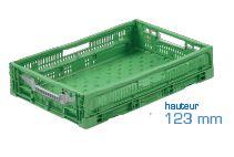 Bac en plastique ajouré pliable 19 litres - Dimensions intérieures 566 x 369 x 114 mm - Couleur verte_0