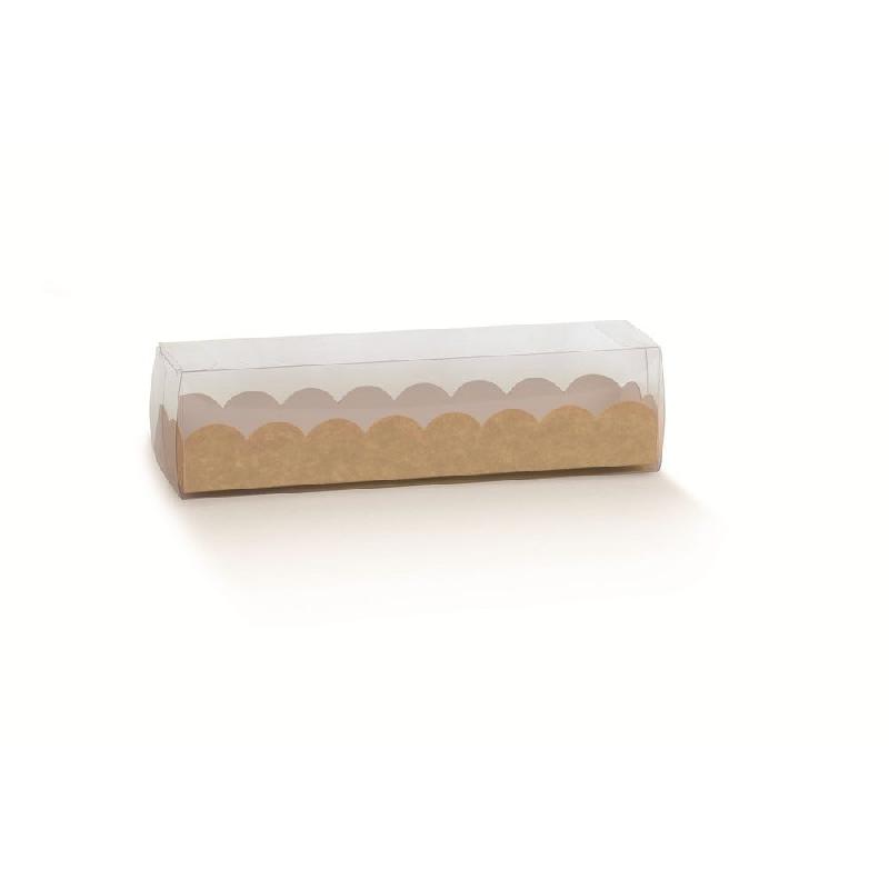 Boite pour macarons avec couvercle transparent 19x5x5 cm - par 10_0