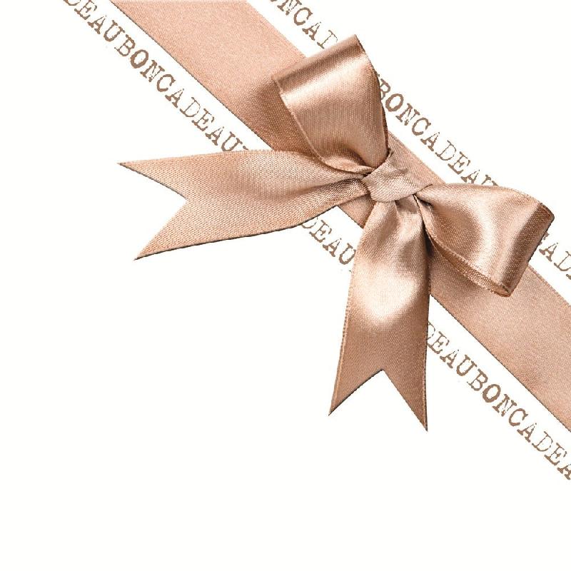 Bon cadeau noeud rose poudré 13x13cm - par 12 - Papier noir_0
