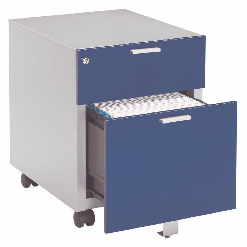 CAISSON MOBILE STAPLES CASTING - 2 TIROIRS -  ALUMINIUM - FAÇADE BLEU