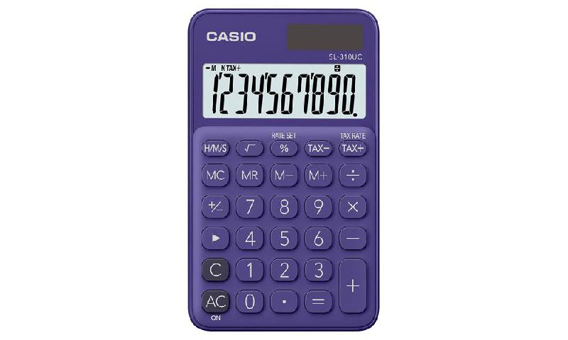 CALCULATRICE DE POCHE CASIO SL-310UC - 10 CHIFFRES - VIOLET